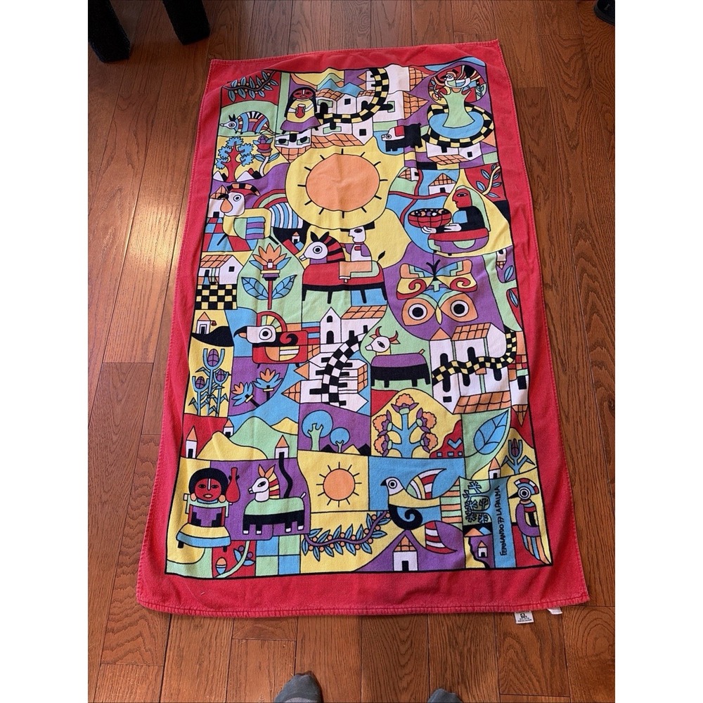 Hilasal El Salvador Beach Towel Bright Colors Cotton Folk Art Culture